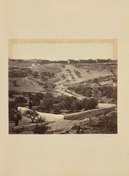 Tuin van Gethsemane en beklimming naar de poort van Stefanus, over de vallei van Josafat