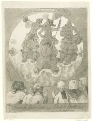Spotprent op de Franse invasie, 1795