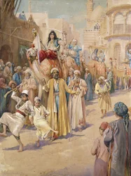 Een Arabische Huwelijksstoet door Caïro