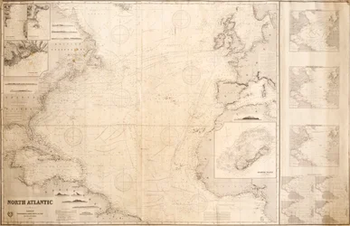 Kaart van de Noord-Atlantische Oceaan