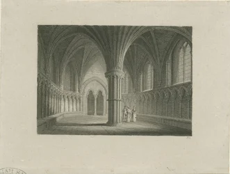 Interieur van de Lichfield Kathedraal - Kapittelhuis (staalgravure)