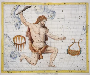 Constellatie van Hercules met Corona en Lyra, plaat 21 uit 
