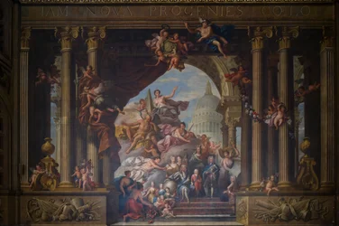 De westelijke muur van de Painted Hall, c.1707-27