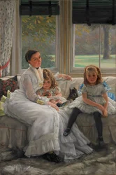 Portret van mevrouw Catherine Smith Gill en twee van haar kinderen