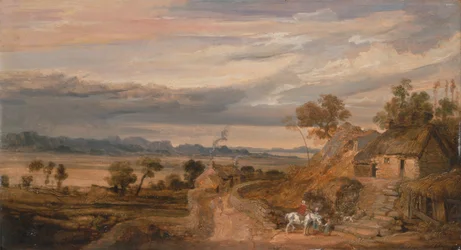 Landschap met plattelandshuisjes