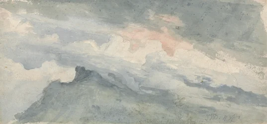 Studie van een heuveltop en lucht