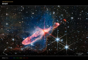 Herbig-Haro 46/47 (NIRCam Kompasbeeld)