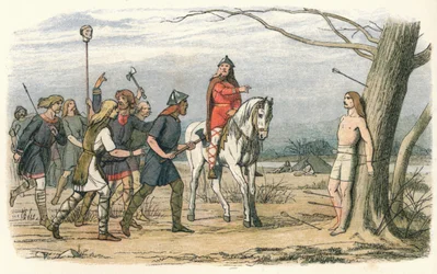Edmund, koning van Oost-Anglia, gedood door de Denen, 9e eeuw 1864