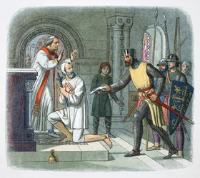 Hubert de Burgh uit het heiligdom gehaald in Boisars, Frankrijk, 1232 1864