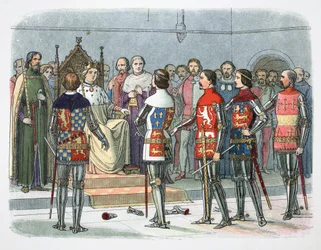 Adel voor Koning Richard II, Westminster, 1387, 1864