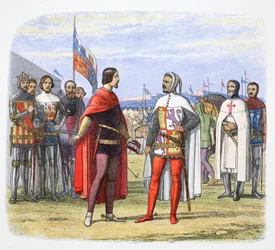 De Zwarte Prins perst Pedro de Wrede een amnestie af, Spanje, 1367, 1864