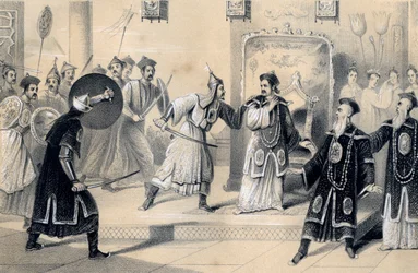 De keizer Weit-Soong en zijn hof, gevangen genomen door de Tartaren, 1847