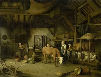 Boereninterieur, ca. 1830-1860 (olieverf op doek)