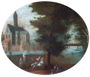 Scène in een park