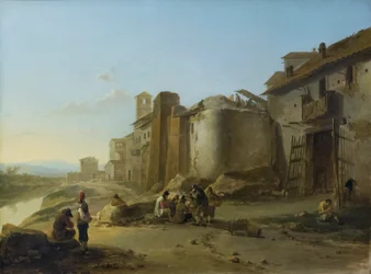 Een uitzicht op de Tiber, nabij de ripa bianca 1641