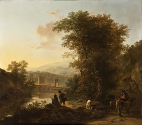 Landschap met een tekenaar