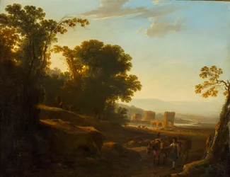 Landschap met de Ponte Lucano en het graf van de Plautii