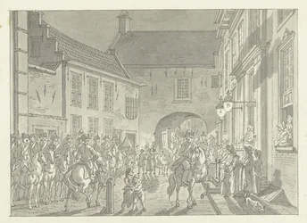 L.P. van de Spiegel naar de Gevangenpoort gebracht, 1795
