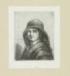 Jonge vrouw met capuchon