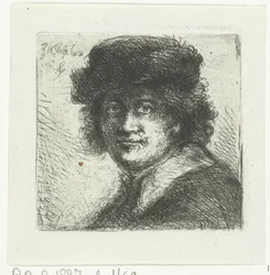 Man met hoed en platte kraag