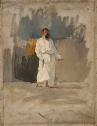 Studie van Christus voor het schilderij "De vijver van Siloam"