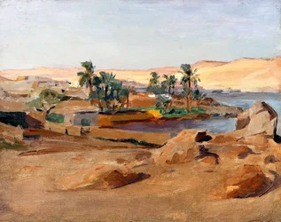 De Nijl bij Aswan. Van de reis naar Egypte