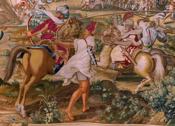 De aanval op La Goleta (Ataque a la Goleta). Vierde wandtapijt in de serie. 1543-1548.