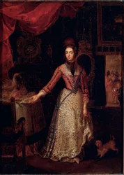 Portret van Anna Maria Luisa de Medicis (1667-1743). Schilderij door Jan Frans Van Douven. Circa 1700. Galleria Palatina, Uffizi, Florence