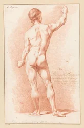 Staand mannelijk naakt, op de rug gezien (1e prijs 1767)