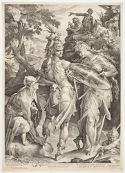 Minerva en Mercurius bewapenen Perseus voor zijn ontmoeting met Medusa