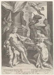 Venus geëerd door nimfen en een faun