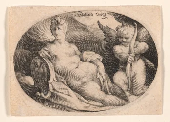 Venus en Cupido in de wolken