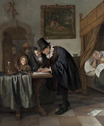Doktersbezoek, ca. 1665 (olieverf op hout)