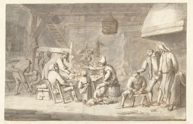 Herbergscène met kaartspelers