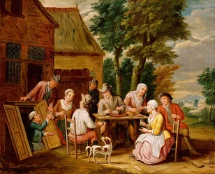 Buiten de herberg