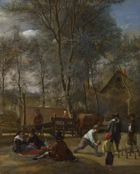 Kegelspelers buiten een herberg, c.1660-63