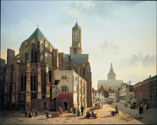 Uitzicht op het koor en de toren van de Dom van Utrecht