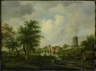 De vervallen wal te Amsterdam met de Weteringpoort, gezien over de Buitensingel