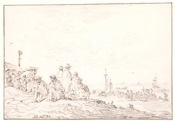 Strand met veel mensen
