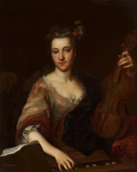 Portret van een vrouw met een viola d