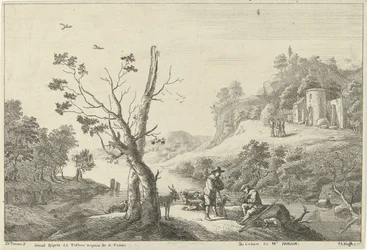 Landschap met een fluitspeler en een herder