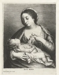 Maria met Kind en een peer