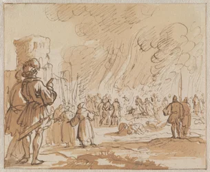 180 Katharen of Albigenzers worden verbrand buiten Minerve in 1210