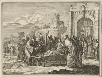 Christus wekt de zoon van de weduwe te Naïn op