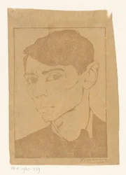 Zelfportret met vlinderdas