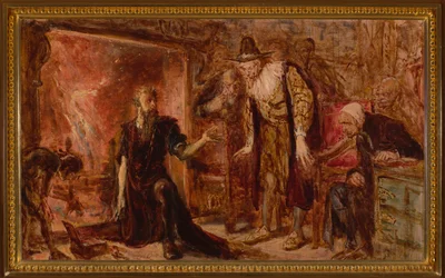 De alchemist Sędziwój en Sigismund III, schets