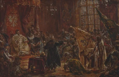 De tsaren Sjoejski op de Sejm van Warschau