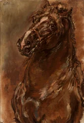 Studie van een paardenkop voor "De Maagd van Orléans"