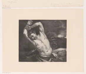 Roofvogel trekt de lever uit het lichaam van Prometheus