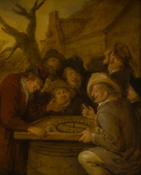 Boeren die een spel Rouge et Noir spelen, ca. 1630-68